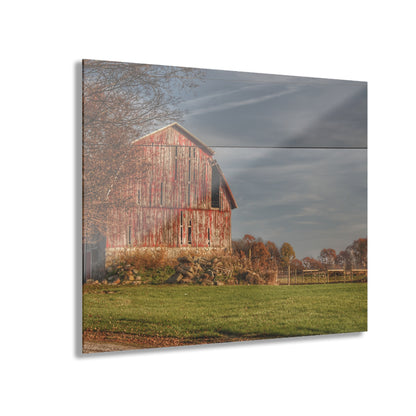 U R There Photography Marathon Road Red Cow Barn Rustic Farmhouse Acrylic Wall Print