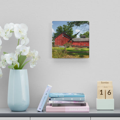 U R There Photography Hollow Corners Star Barn Rustic Farmhouse Acrylic Analog Wall Clock