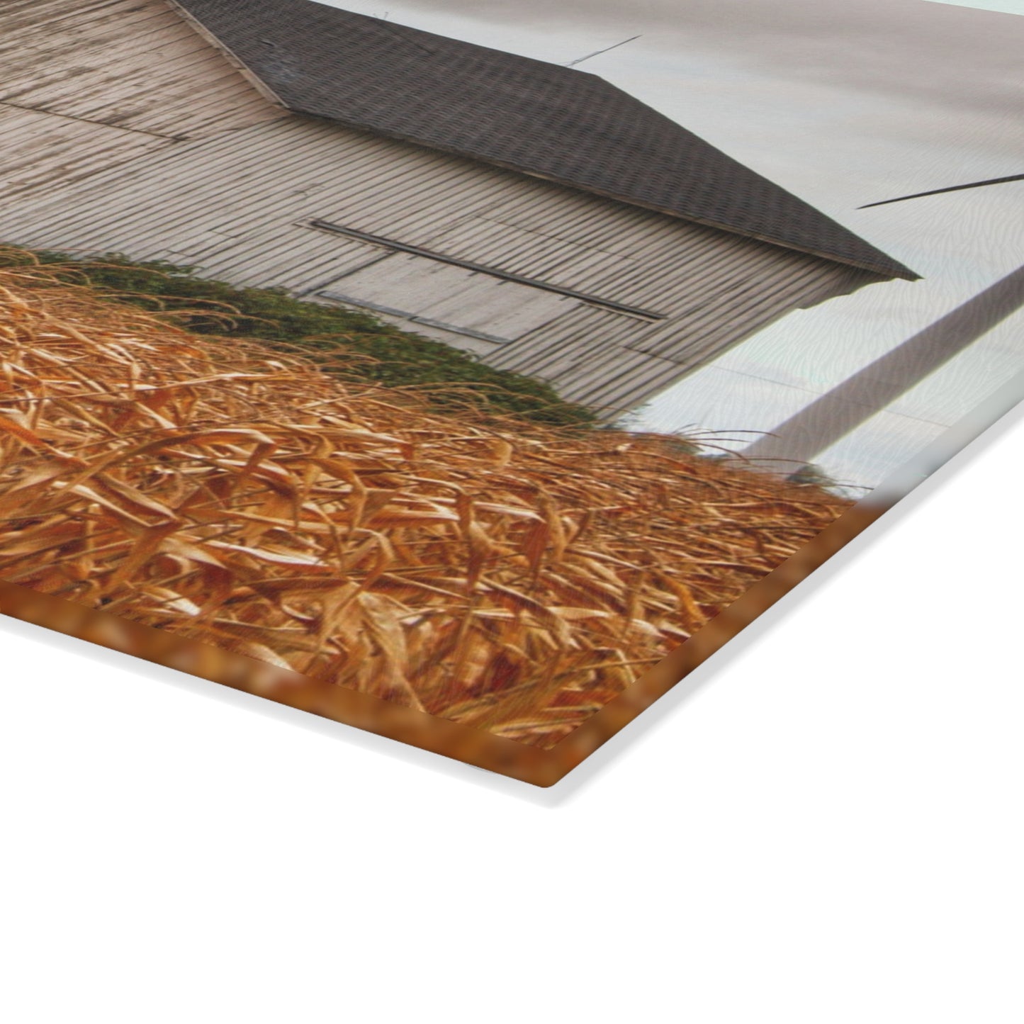 U R There Photography Merry Road Grey Rustic Farmhouse Tempered-Glass Cutting Board