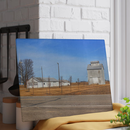 U R There Photography Sebewaing Road Whites Rustic Farmhouse Tempered-Glass Cutting Board
