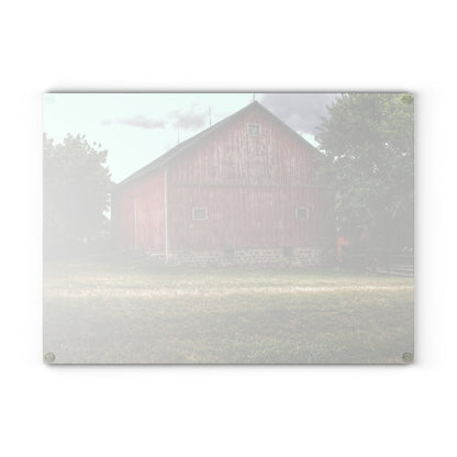 Barn Boutique Rustic Tempered-Glass Cutting Board| Five Lakes Red II