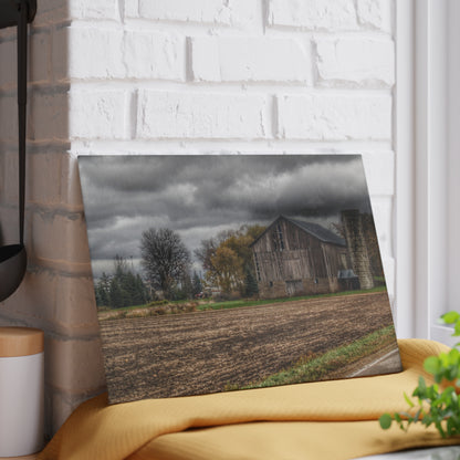 U R There Photography Gilford Grey II Rustic Farmhouse Tempered-Glass Cutting Board