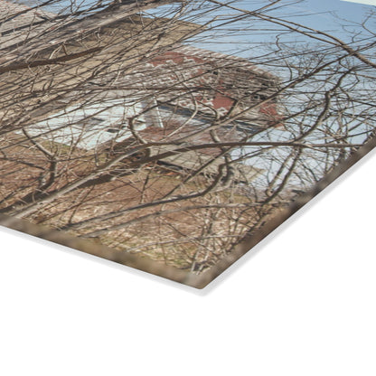 U R There Photography Hill Road Hidden Grey III Rustic Farmhouse Tempered-Glass Cutting Board