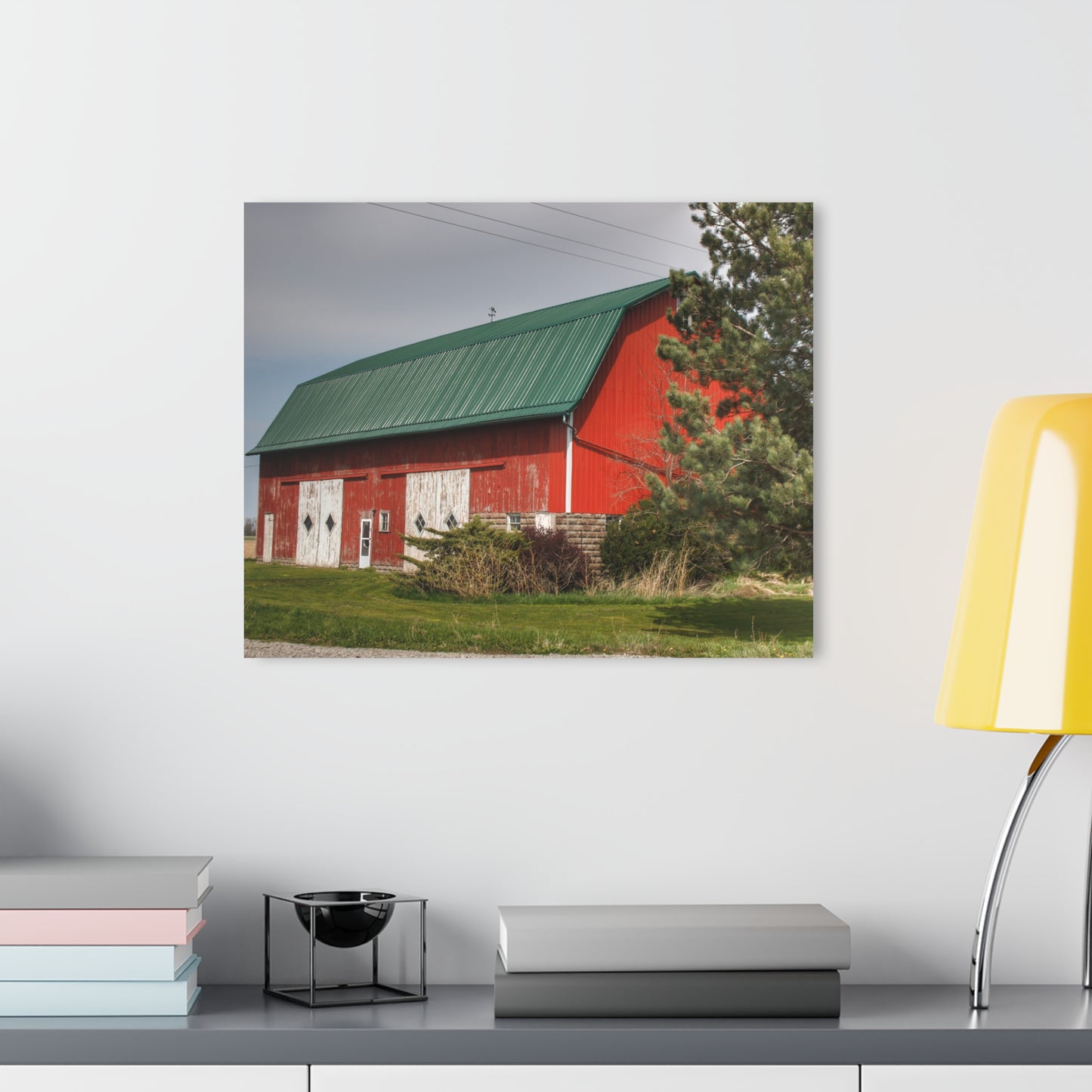 U R There Photography McAlpine Hidden Red Rustic Farmhouse Acrylic Wall Print