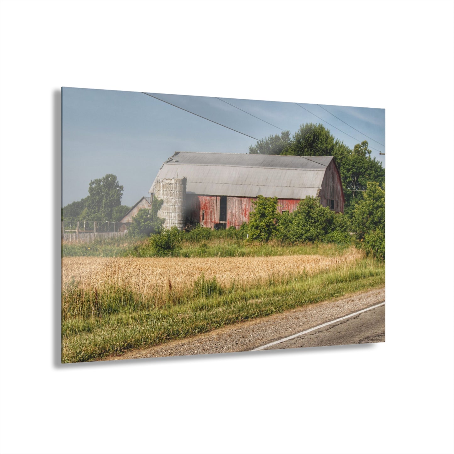 U R There Photography Dodge Road Old Red Rustic Farmhouse Acrylic Wall Print