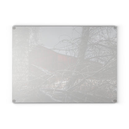 U R There Photography Sandhill Road Hidden Red II Rustic Farmhouse Tempered-Glass Cutting Board