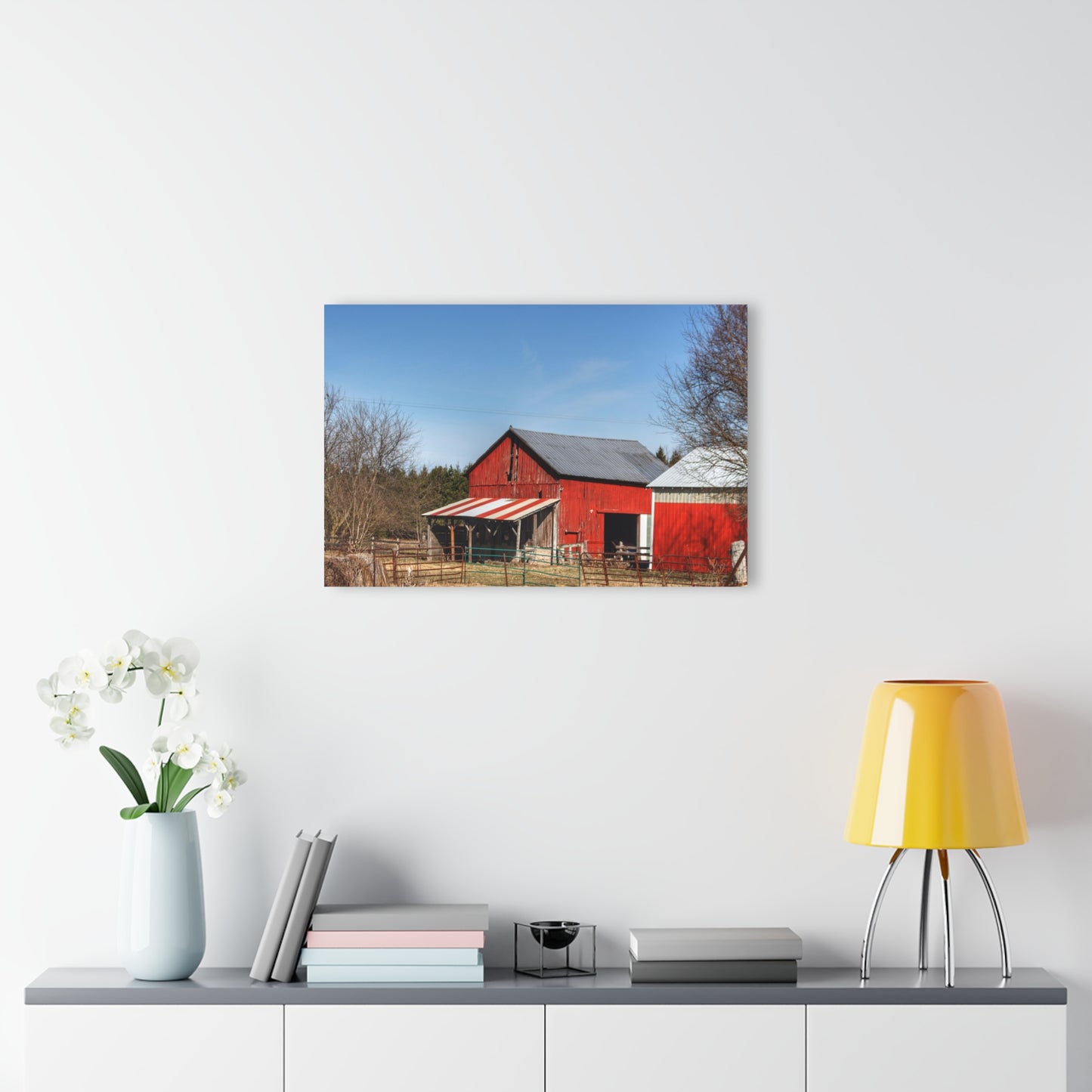 U R There Photography Cass City Carousel Red Rustic Farmhouse Acrylic Wall Print