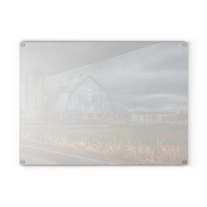 U R There Photography Daley Road Grey IV Rustic Farmhouse Tempered-Glass Cutting Board