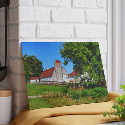 U R There Photography Vienna Roadside White Rustic Farmhouse Tempered-Glass Cutting Board