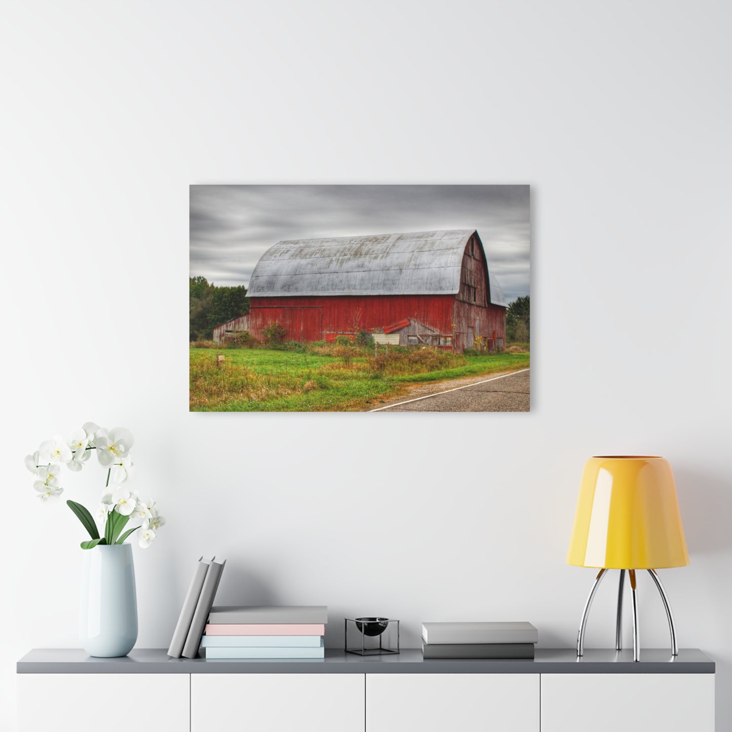U R There Photography Valentine Road Red Saltbox Rustic Farmhouse Acrylic Wall Print