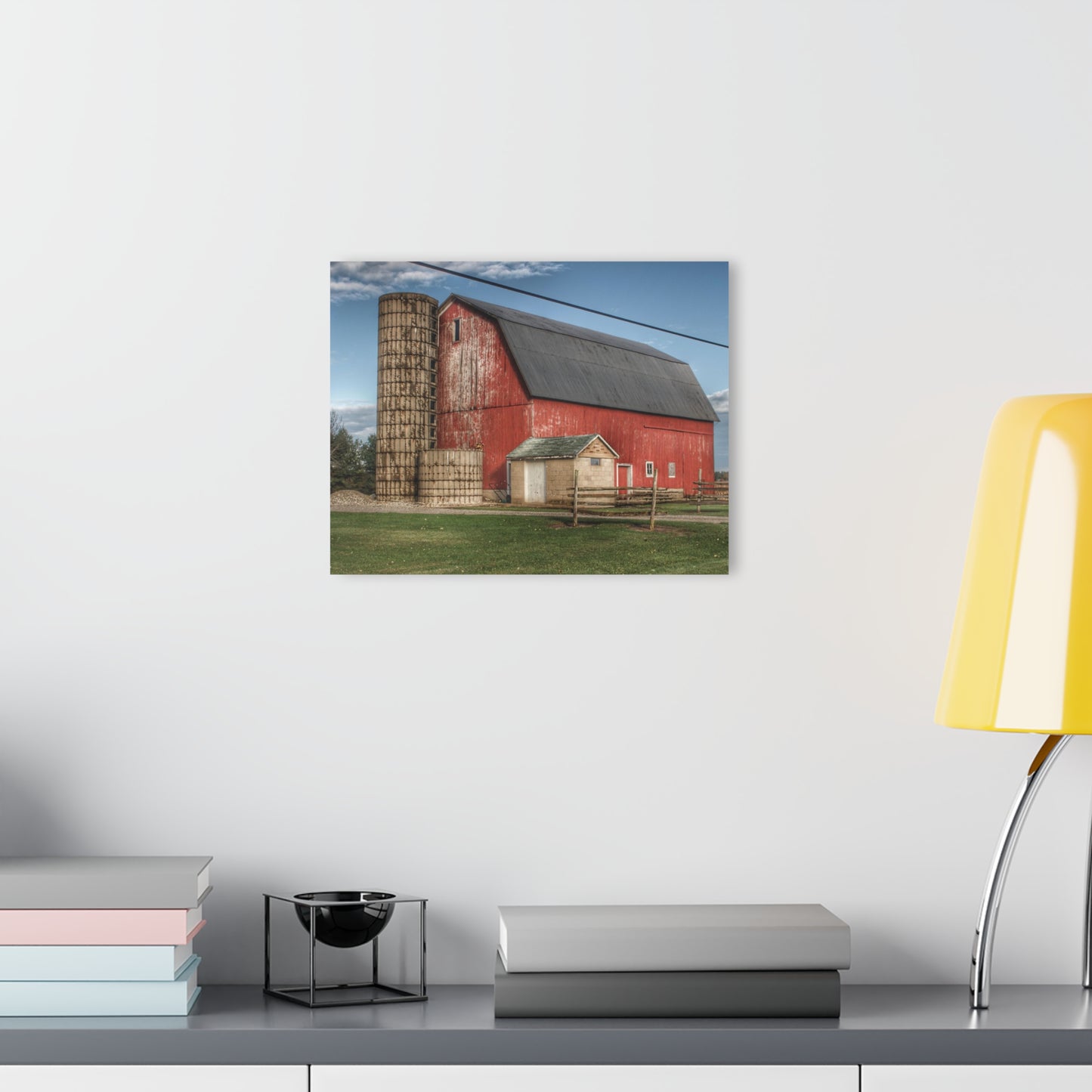 U R There Photography Brown City Lincoln Street Red Rustic Farmhouse Acrylic Wall Print
