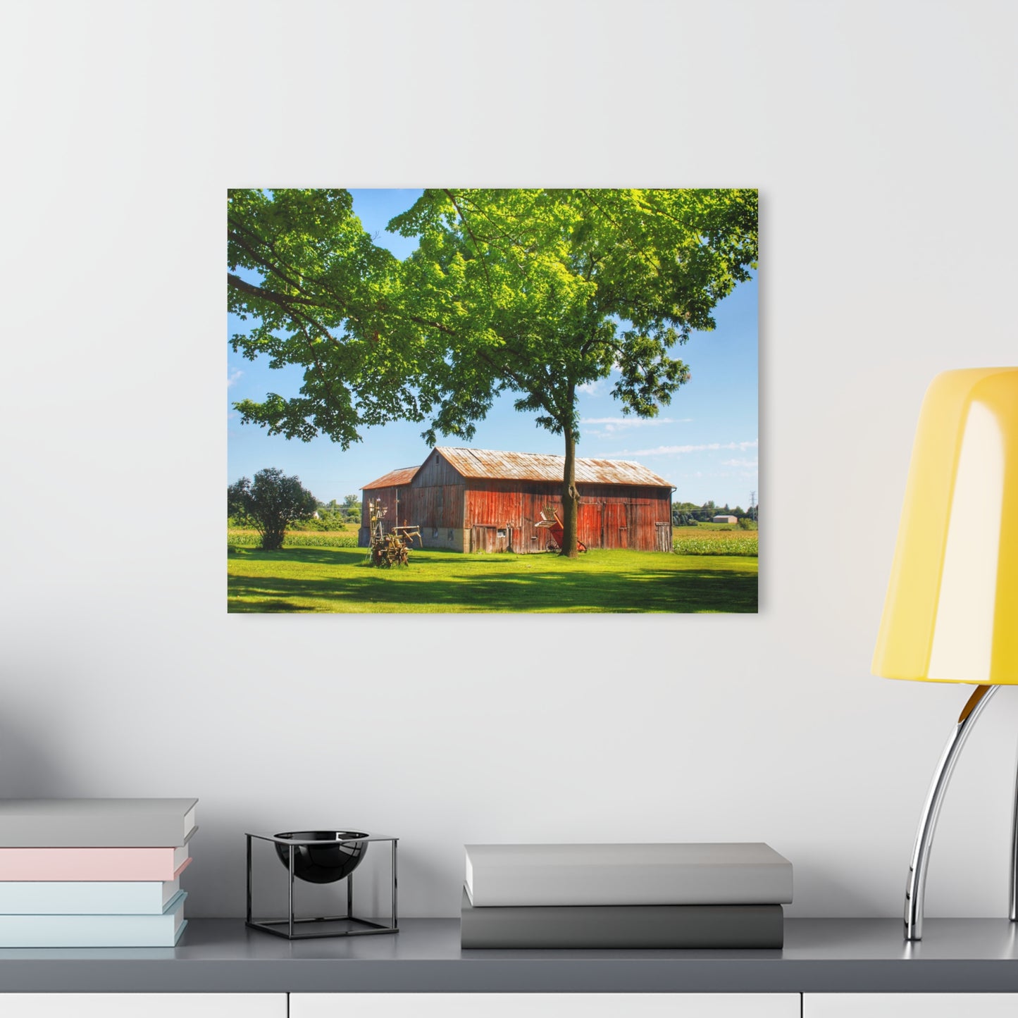 U R There Photography Hunters Creek Little Red Cow Barn Rustic Farmhouse Acrylic Wall Print