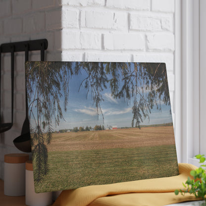 U R There Photography Cass City Farm Rustic Farmhouse Tempered-Glass Cutting Board