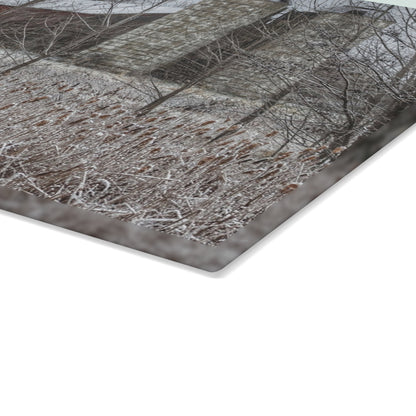 U R There Photography Washburn Road Hidden Red Rustic Farmhouse Tempered-Glass Cutting Board