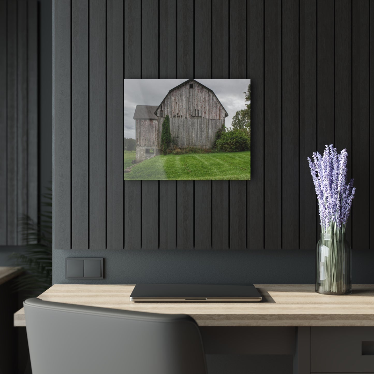 U R There Photography Dequindre Road Grey III Rustic Farmhouse Acrylic Wall Print