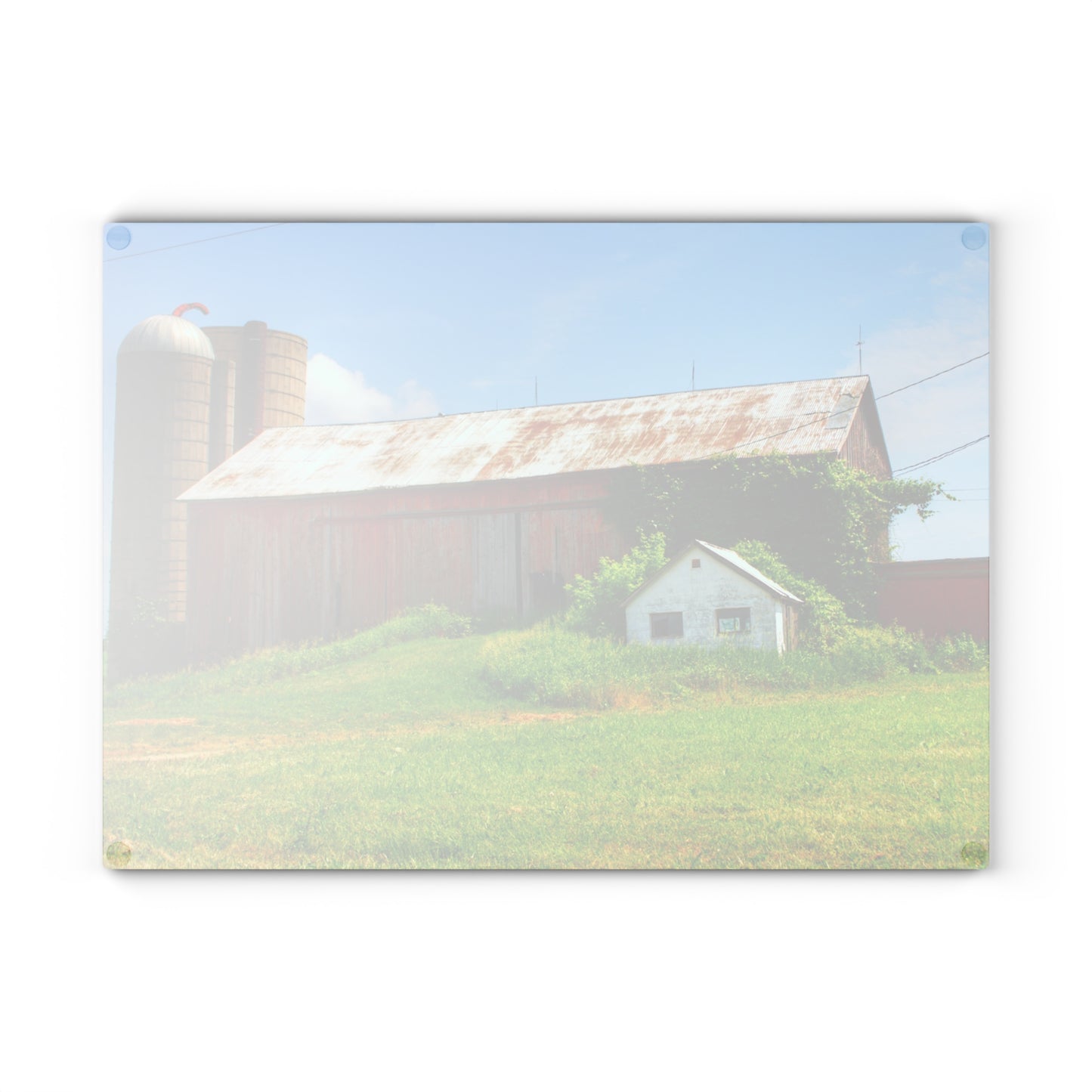 U R There Photography Marlette Red I Rustic Farmhouse Tempered-Glass Cutting Board