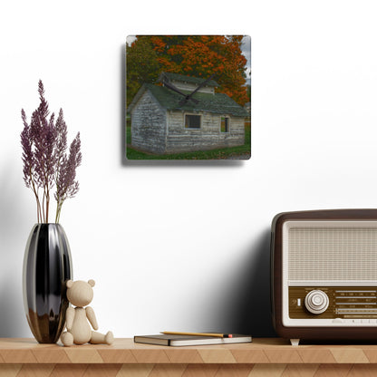 U R There Photography Rural Shack of Metamora Rustic Farmhouse Acrylic Analog Wall Clock