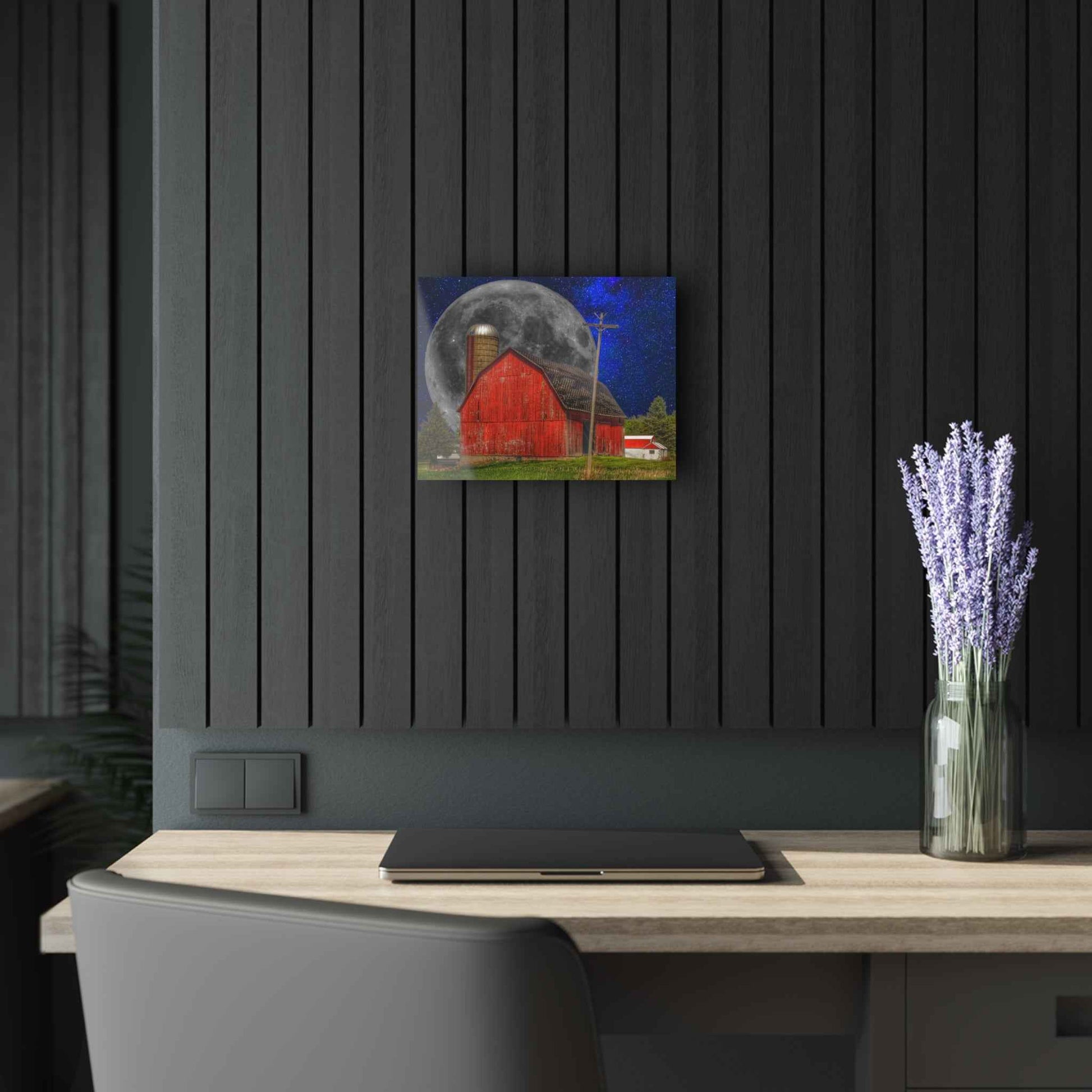 U R There Photography Moon over Hollenbeck Rustic Farmhouse Acrylic Wall Print