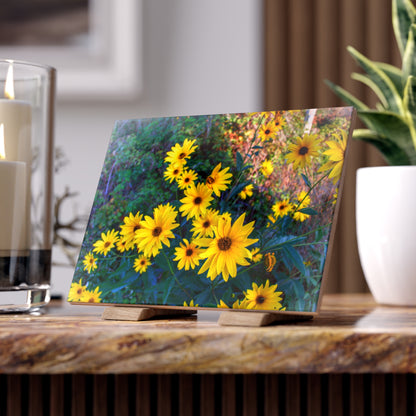 U R There Photography Bursts of Gold Rustic Farmhouse Decorative Ceramic Tile