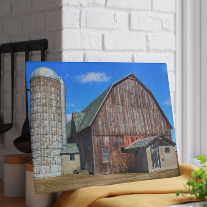 U R There Photography Roedel Road Red in Spring Rustic Farmhouse Tempered-Glass Cutting Board