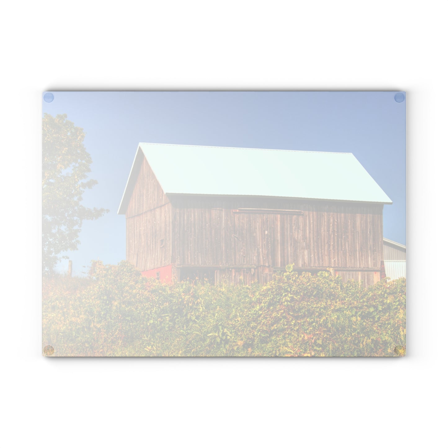 U R There Photography Hilltop High Grey Rustic Farmhouse Tempered-Glass Cutting Board
