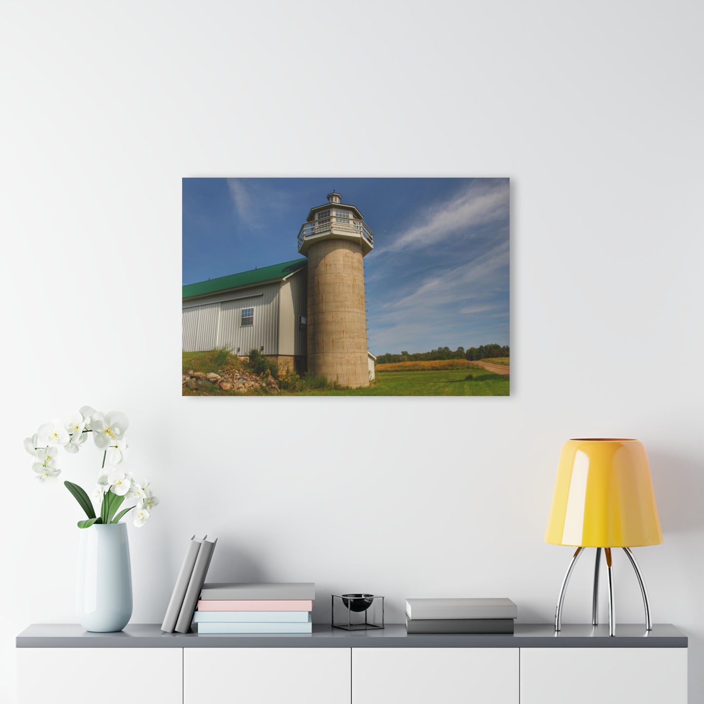U R There Photography Phelps Road Lighthouse Barn II Rustic Farmhouse Acrylic Wall Print