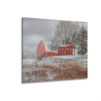 U R There Photography Catlin Red and Fence II Rustic Farmhouse Acrylic Wall Print
