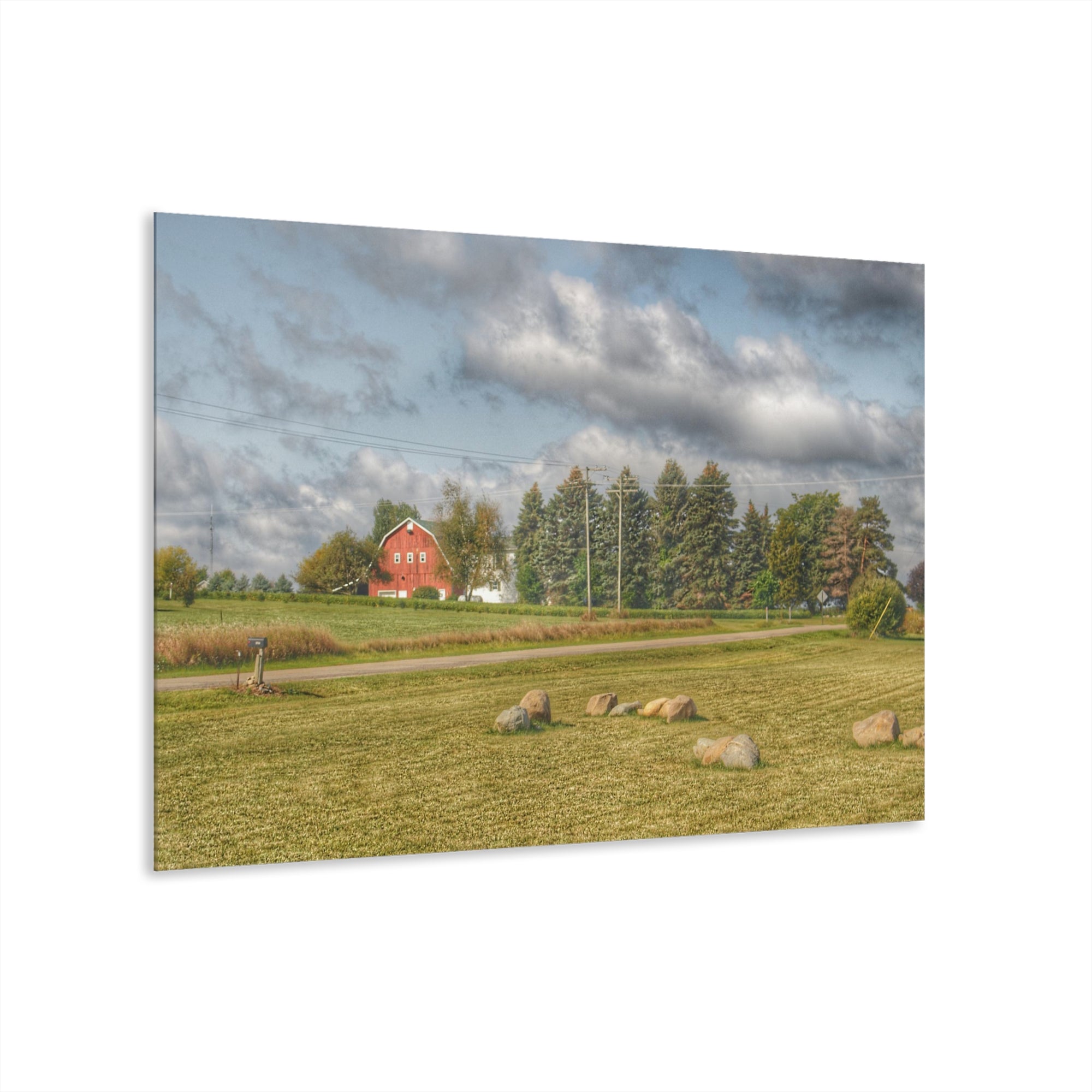 Across the Road Rustic Farmhouse Acrylic Wall Print