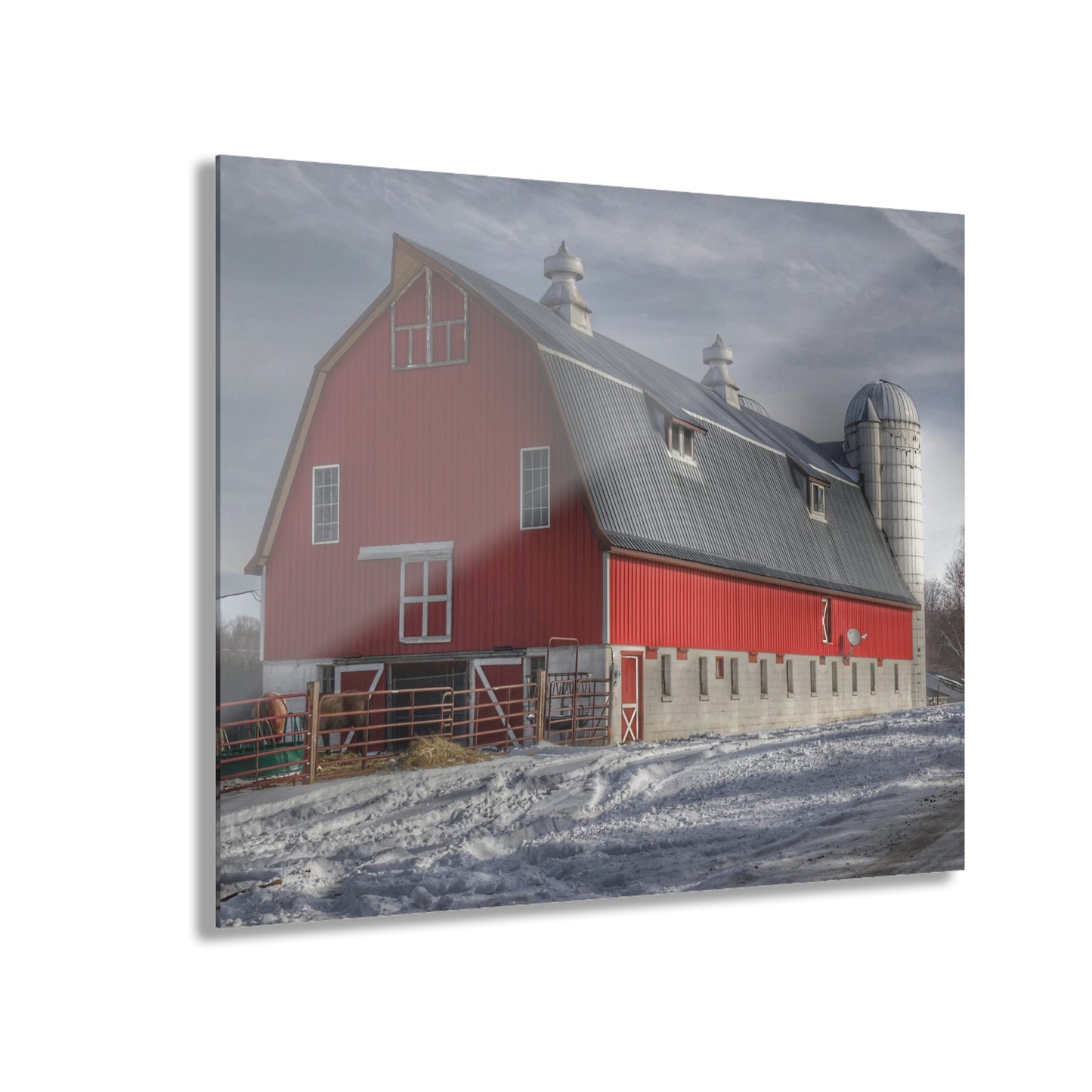 U R There Photography Casey Road Red Rustic Farmhouse Acrylic Wall Print