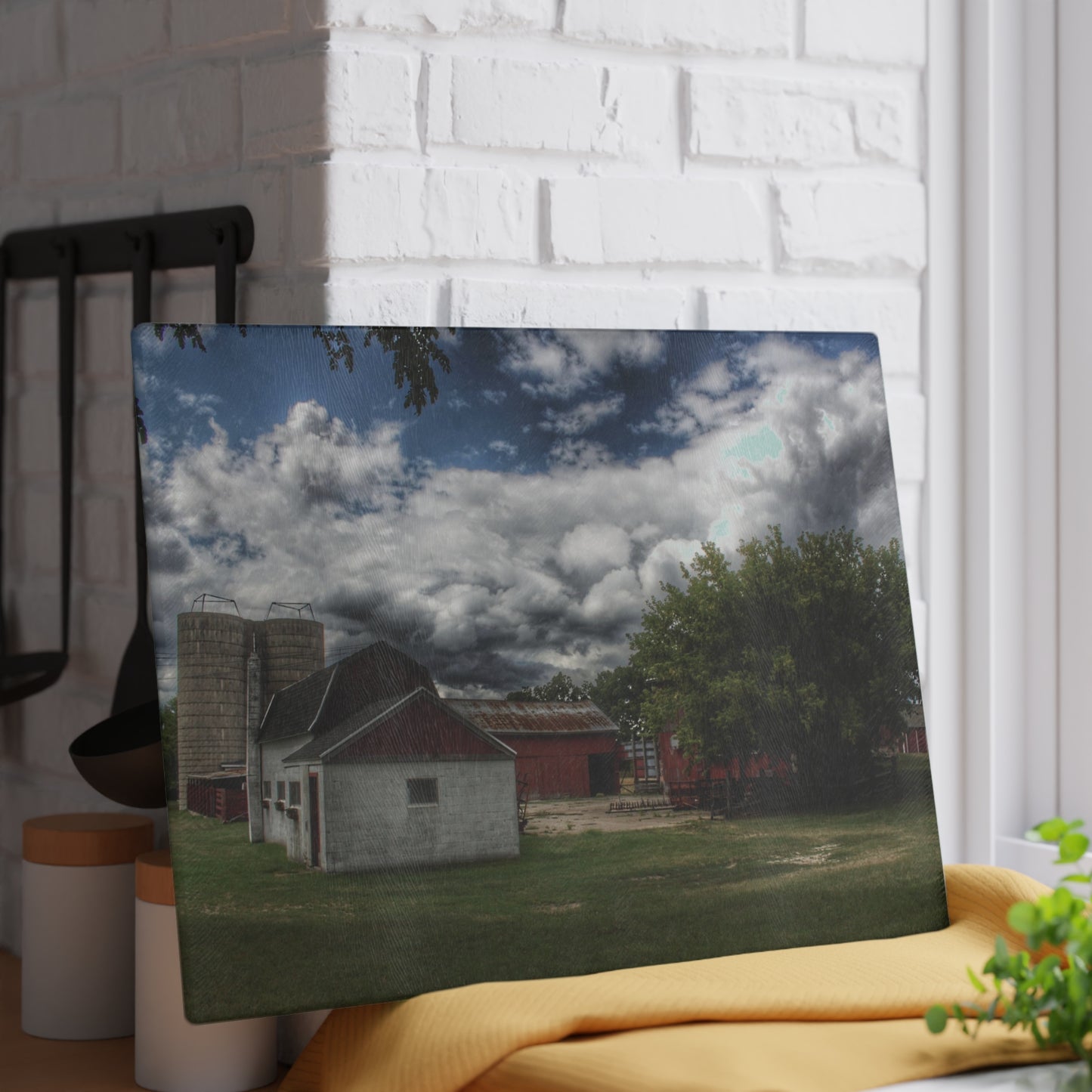 U R There Photography Five Lakes Farm I Rustic Farmhouse Tempered-Glass Cutting Board