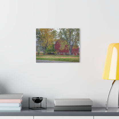 U R There Photography Mayville Lapeer Road Red in the Fall Rustic Farmhouse Acrylic Wall Print