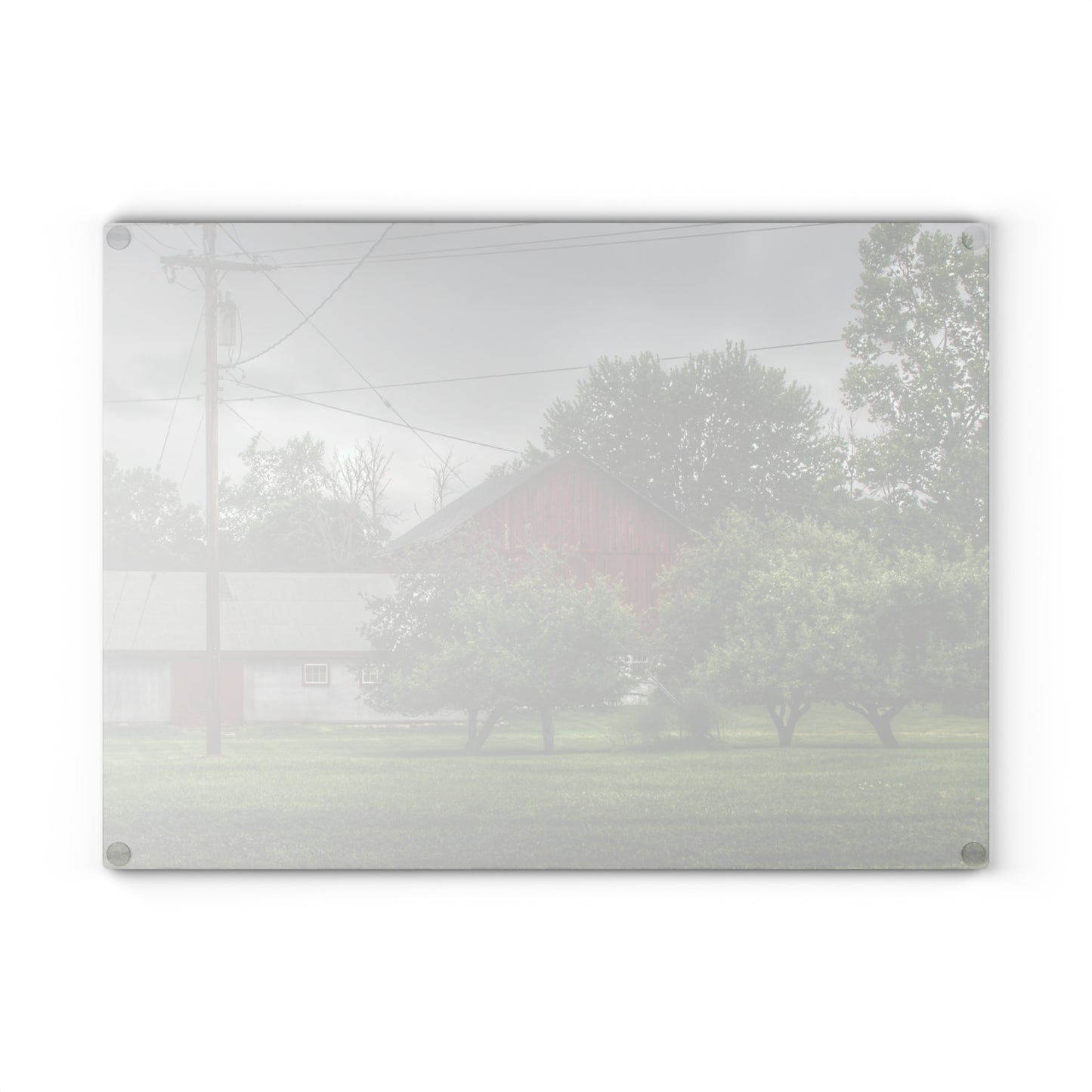 U R There Photography Hidden Red of M-24 Rustic Farmhouse Tempered-Glass Cutting Board