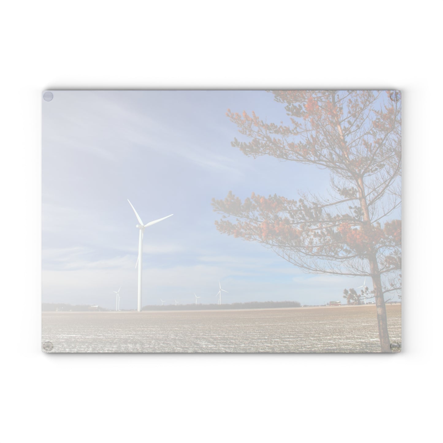 U R There Photography Winter Windmills Rustic Farmhouse Tempered-Glass Cutting Board