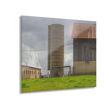 U R There Photography Clothier Road Grey and Silo Rustic Farmhouse Acrylic Wall Print