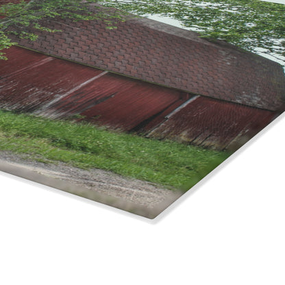 U R There Photography West Murphy Lake Red Rustic Farmhouse Tempered-Glass Cutting Board