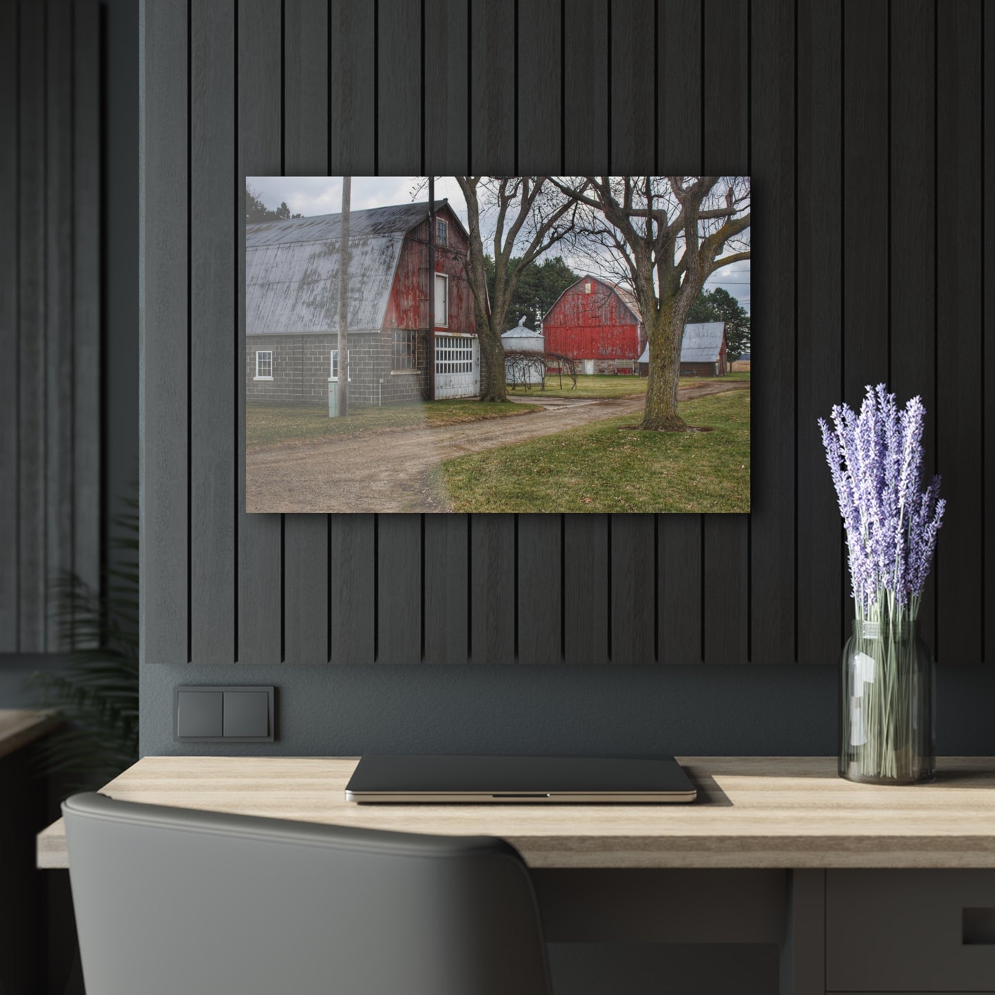 U R There Photography Peck Reds Rustic Farmhouse Acrylic Wall Print