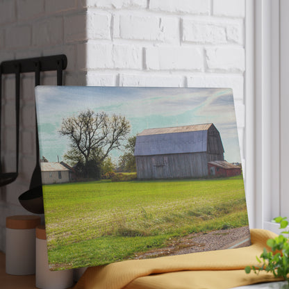 U R There Photography North Gera Road Red Rustic Farmhouse Tempered-Glass Cutting Board