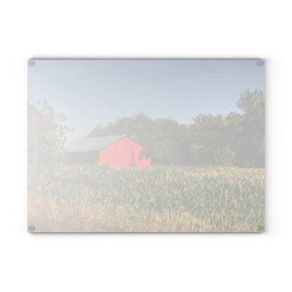 U R There Photography Willard Road Red II Rustic Farmhouse Tempered-Glass Cutting Board