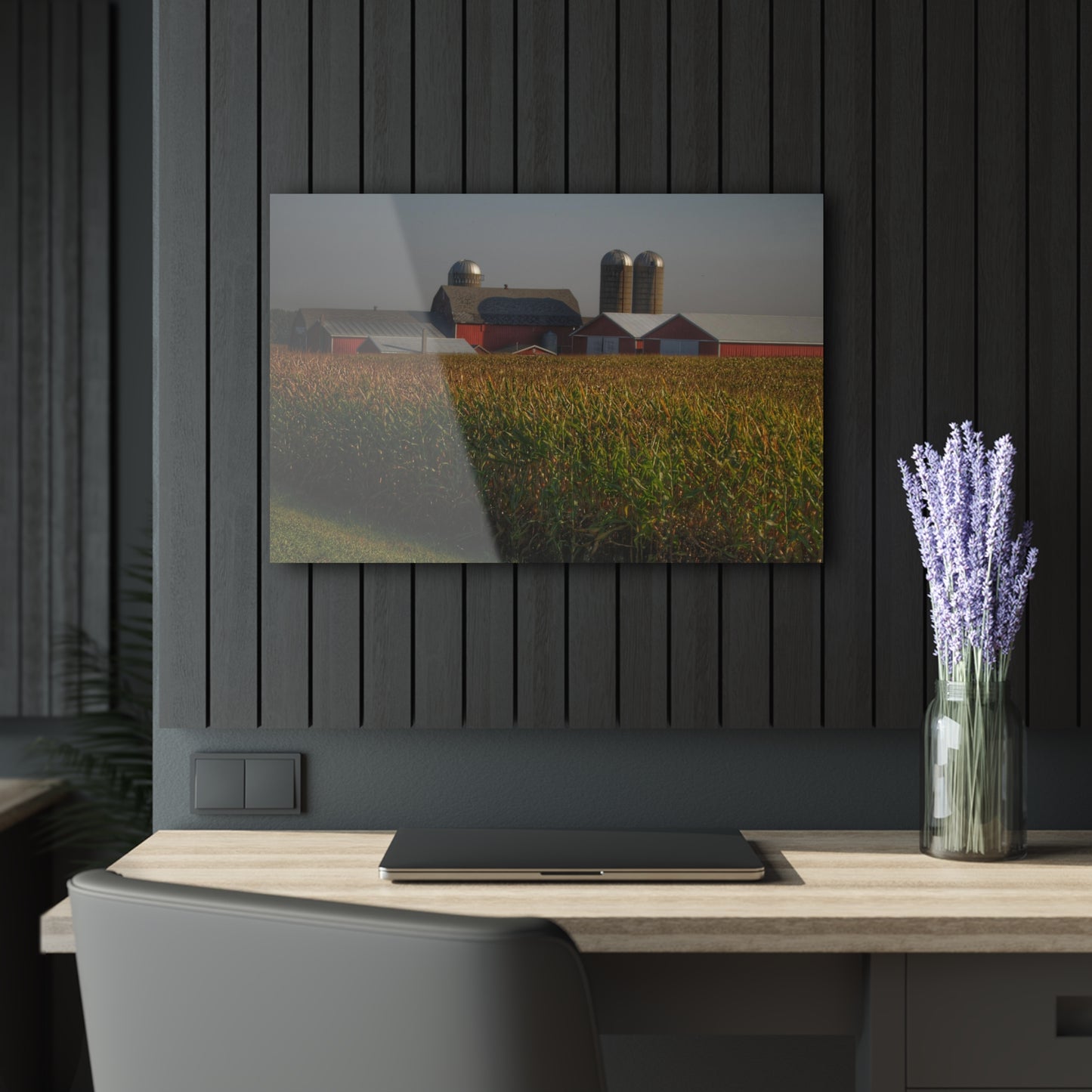 U R There Photography Slattery Road Farm and Cornfield II Rustic Farmhouse Acrylic Wall Print