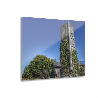 U R There Photography Bordman Road Old Grey and Silo I Rustic Farmhouse Acrylic Wall Print