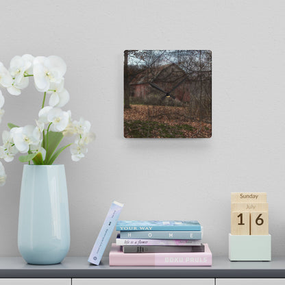 U R There Photography Mayville Hidden Barn II Rustic Farmhouse Acrylic Analog Wall Clock