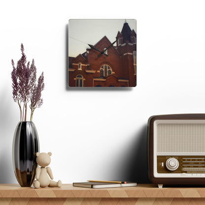 U R There Photography Brown City Methodist Church Rustic Farmhouse Wall Clock