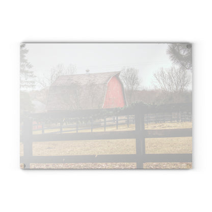 U R There Photography Beyond the Fence on Blood Road Rustic Farmhouse Tempered-Glass Cutting Board
