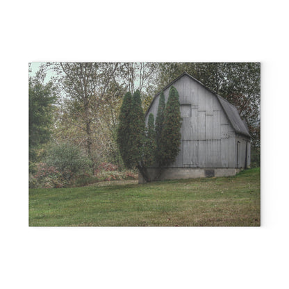 U R There Photography Milliman Road Grey Rustic Farmhouse Tempered-Glass Cutting Board