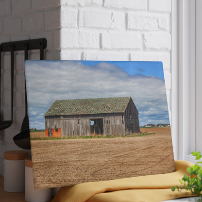 U R There Photography Rescue Road Grey Rustic Farmhouse Tempered-Glass Cutting Board