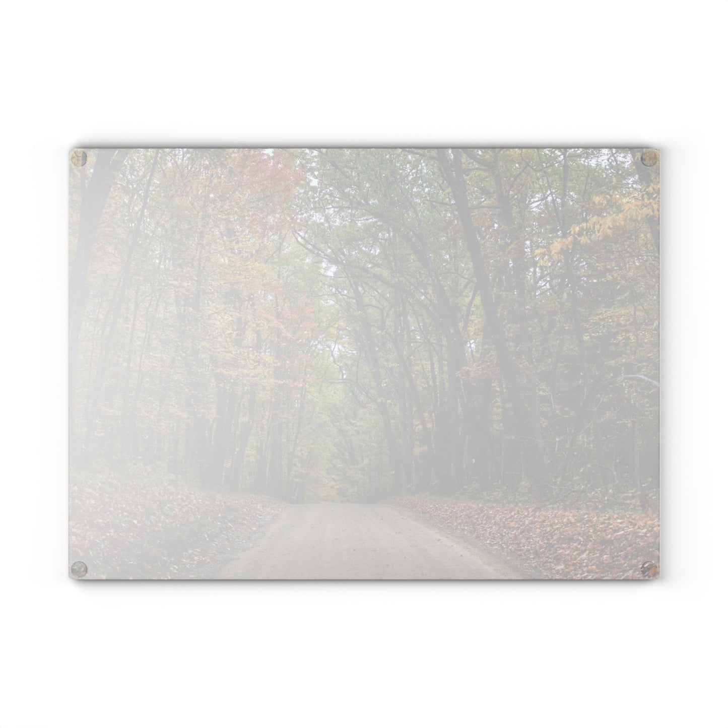 U R There Photography Country Roads in Dryden III Rustic Farmhouse Tempered-Glass Cutting Board