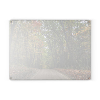 U R There Photography Country Roads in Dryden III Rustic Farmhouse Tempered-Glass Cutting Board