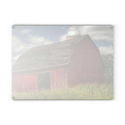 U R There Photography Hollenbeck Road Red I Rustic Farmhouse Tempered-Glass Cutting Board