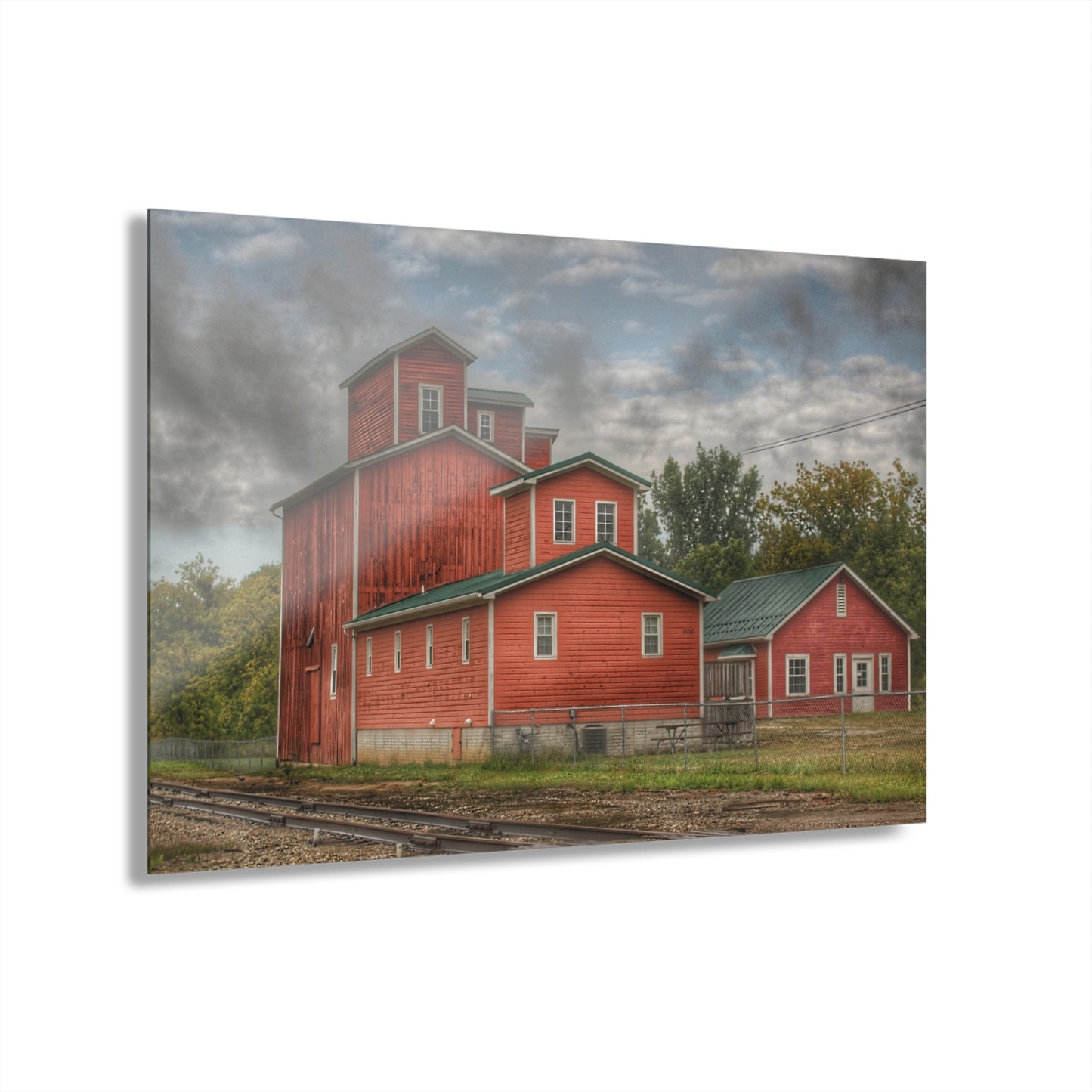 U R There Photography Aside the Tracks in Clifford Rustic Farmhouse Acrylic Wall Print