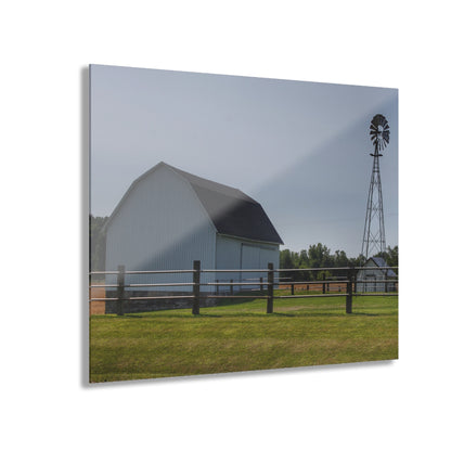 U R There Photography M-90 White and Windmill II Rustic Farmhouse Acrylic Wall Print